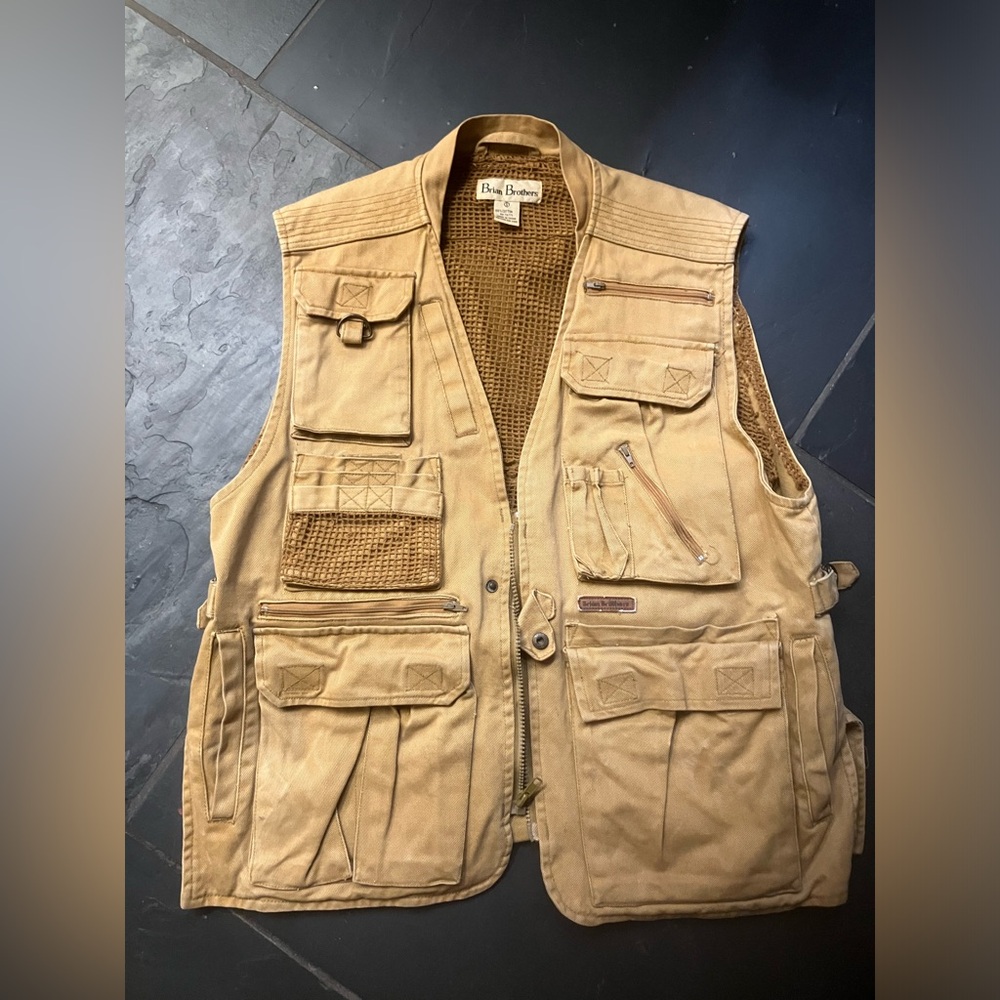 Men’s Size Small Brian Brothers 100% Cotton Multi Pocket Vest